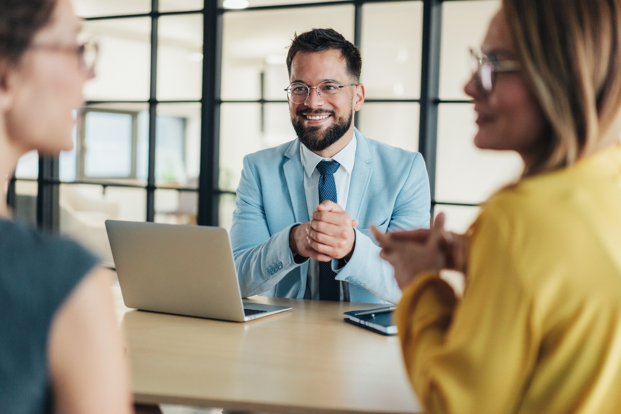 Consulting firm working with clients