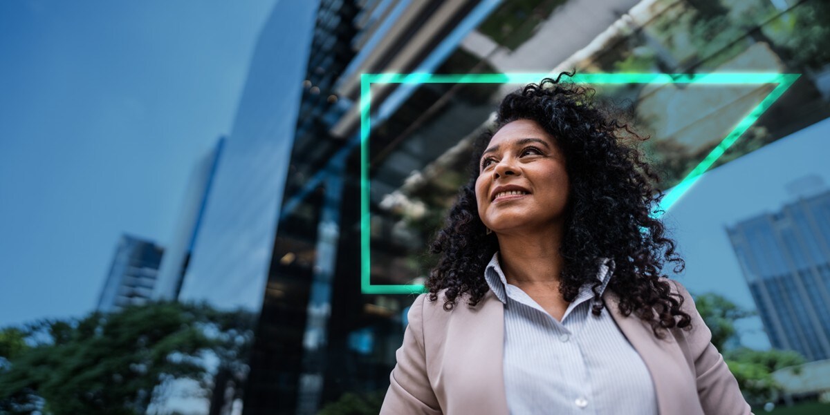 a finance leader smiles confidently