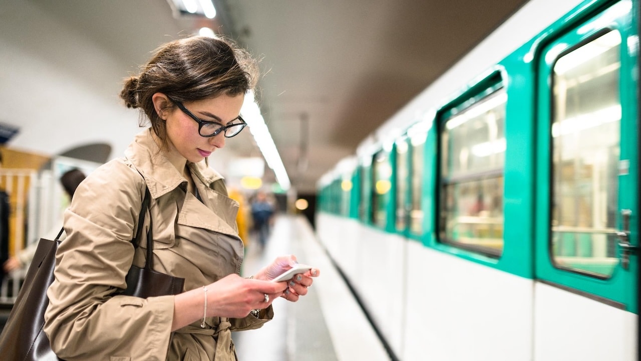woman on train 