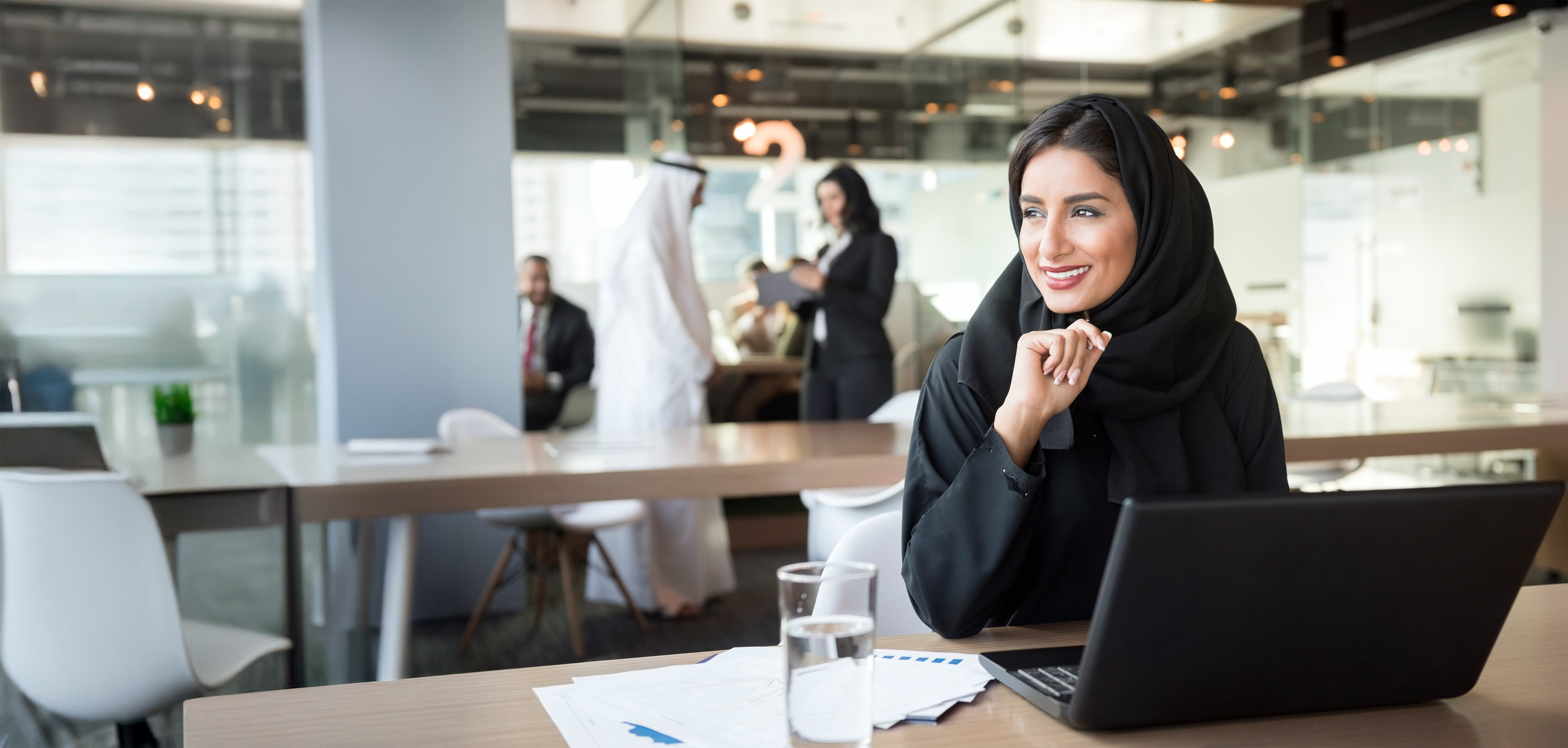woman, middle east, professional, office