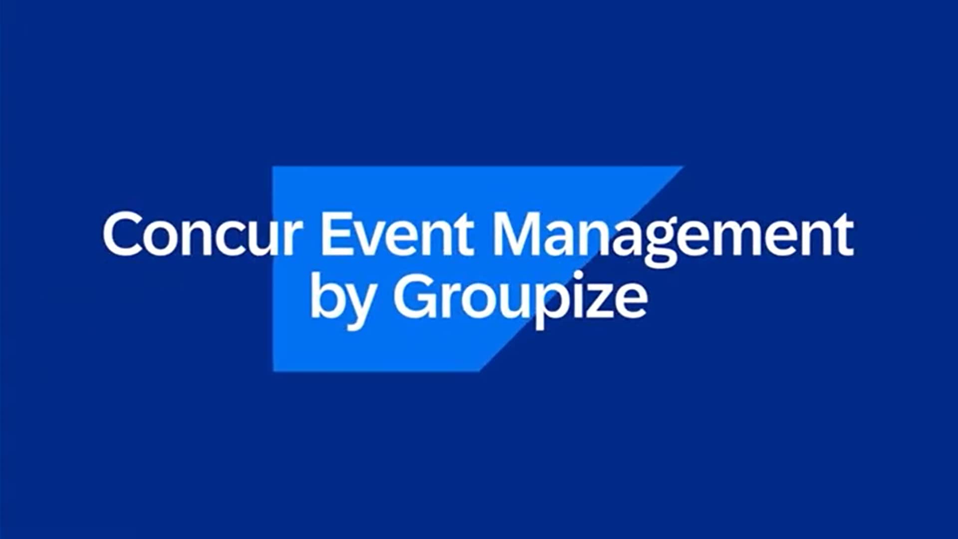 <span>Concur Event Management by Groupize Demo Video</span>
