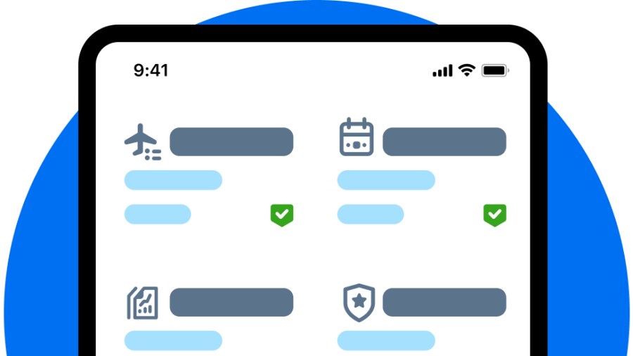 graphic of phone with travel app