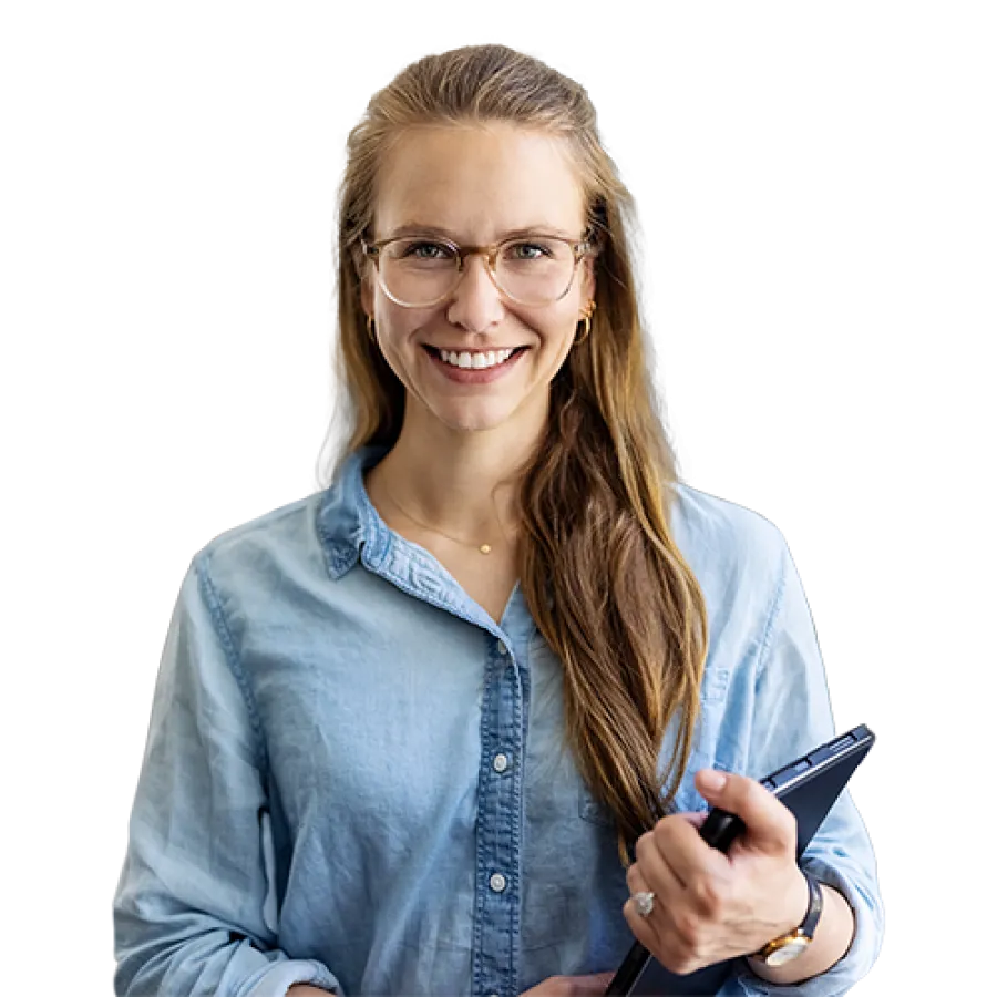 business professional using tablet