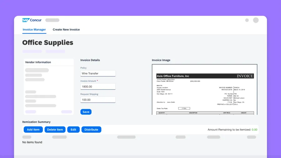 Invoice desktop