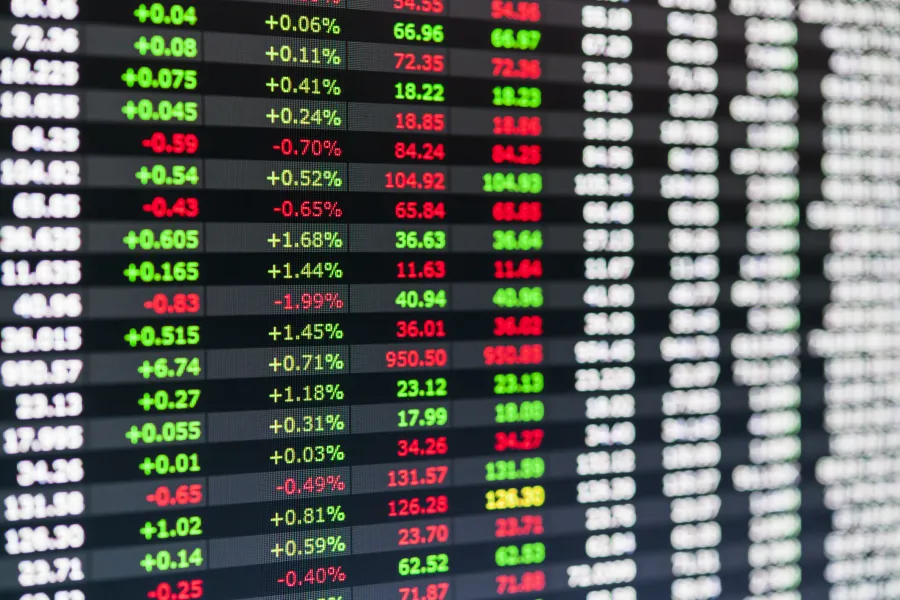 stock exchange financial figures list