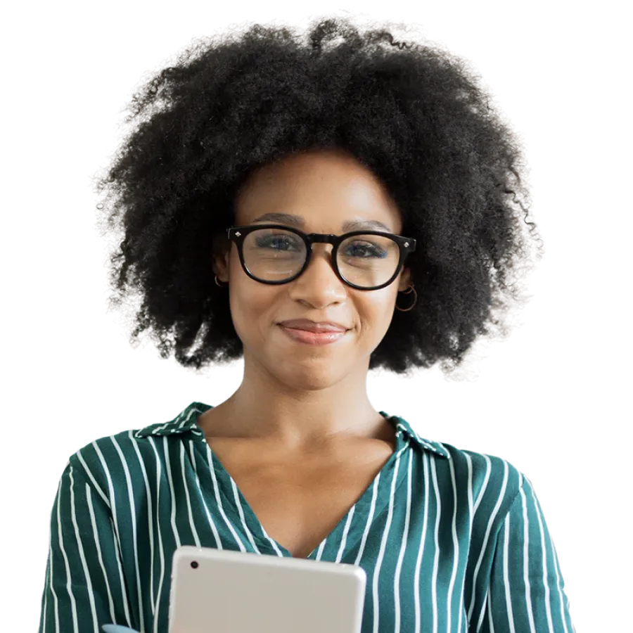 woman using tablet