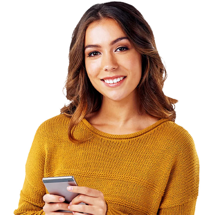 woman with phone