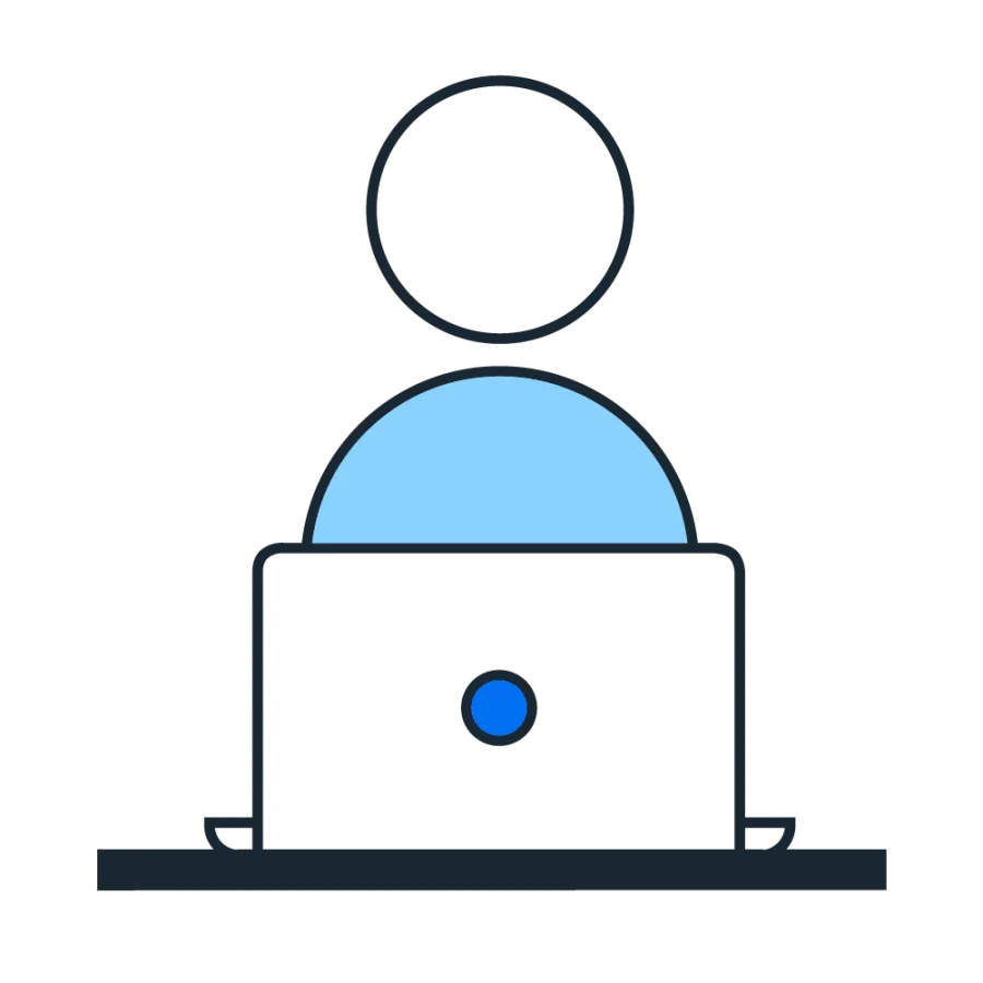 person on computer