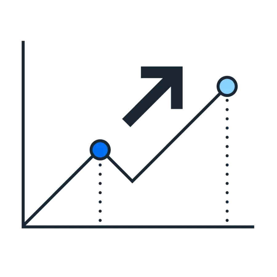Line chart pictogram