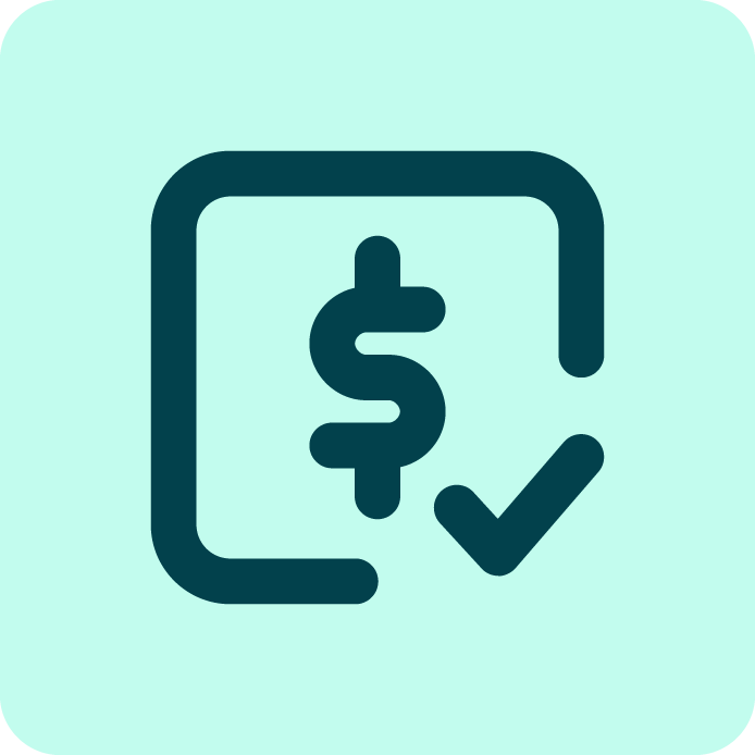 graphic of dollar sign and checkmark