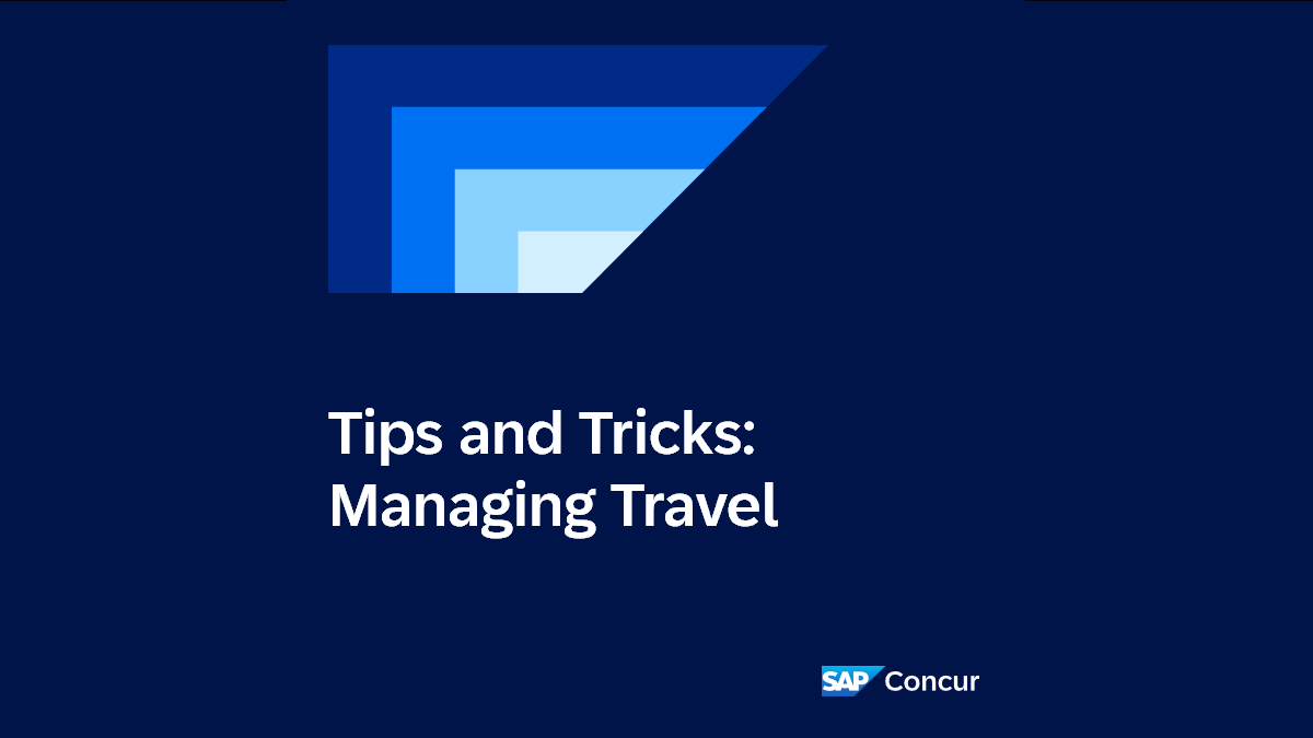 <span>Tips and Tricks: Managing Travel</span>
